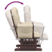 Scaun glisant cu taburet, alb crem, material textil - WALTI WALTI