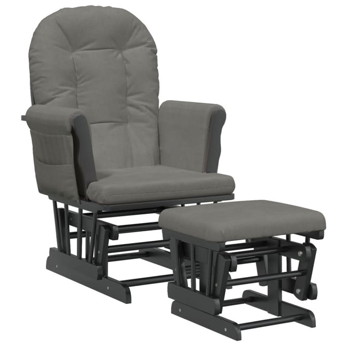 Scaun de relaxare glisant cu taburet, gri închis, textil - WALTI WALTI