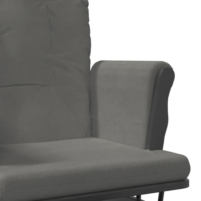 Scaun de relaxare glisant cu taburet, gri închis, textil - WALTI WALTI