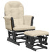 Scaun glisant cu taburet, alb crem, material textil - WALTI WALTI
