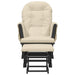 Scaun glisant cu taburet, alb crem, material textil - WALTI WALTI