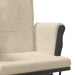 Scaun glisant cu taburet, alb crem, material textil - WALTI WALTI