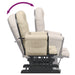 Scaun glisant cu taburet, alb crem, material textil - WALTI WALTI
