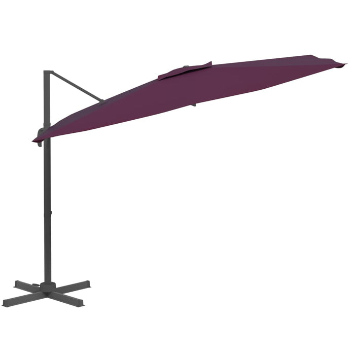 Umbrelă în consolă cu stâlp de aluminiu, roșu bordo, 400x300 cm - WALTI WALTI