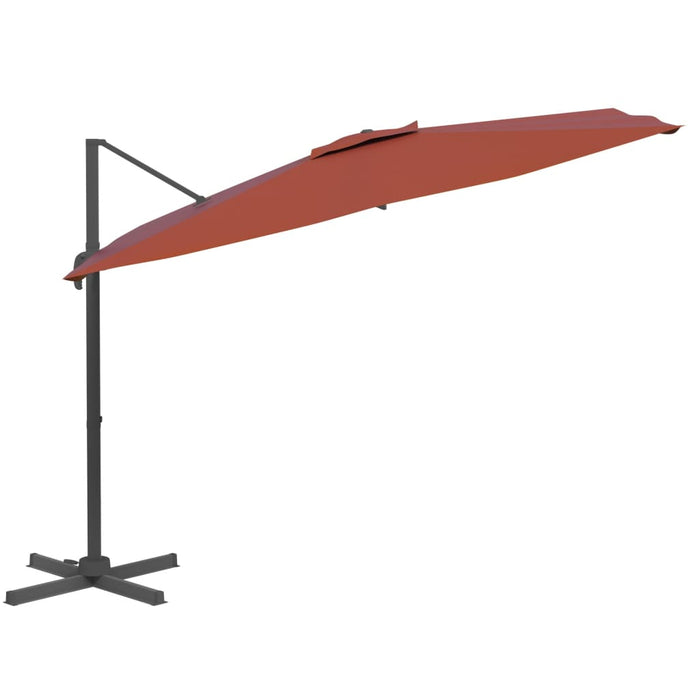 Umbrelă în consolă cu stâlp din aluminiu, cărămiziu, 300x300 cm - WALTI WALTI