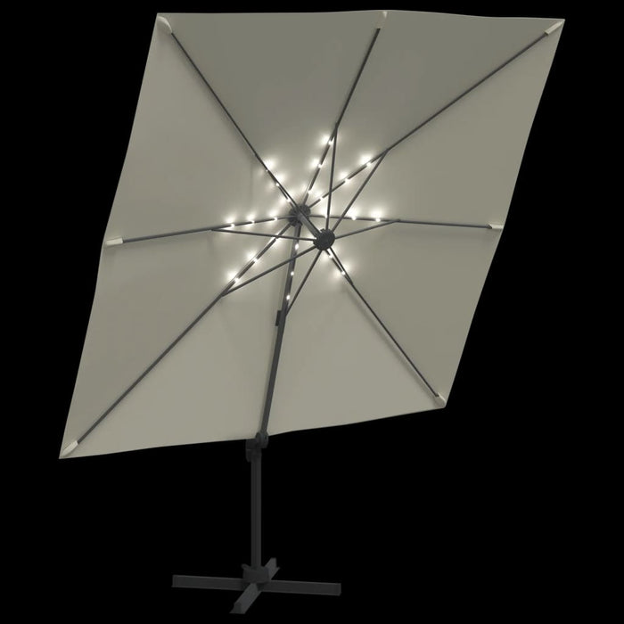 Umbrelă în consolă cu LED, alb nisipiu, 400x300 cm - WALTI WALTI