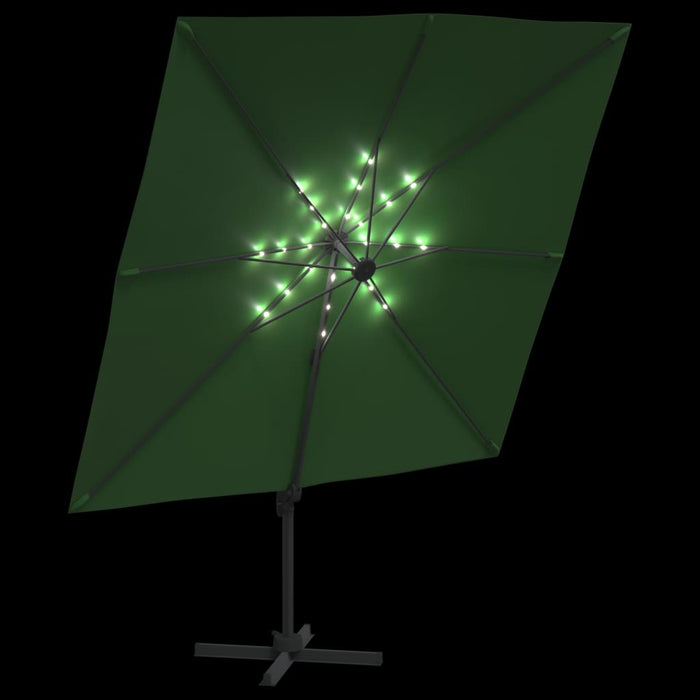 Umbrelă dublă în consolă cu LED, verde, 400x300 cm - WALTI WALTI