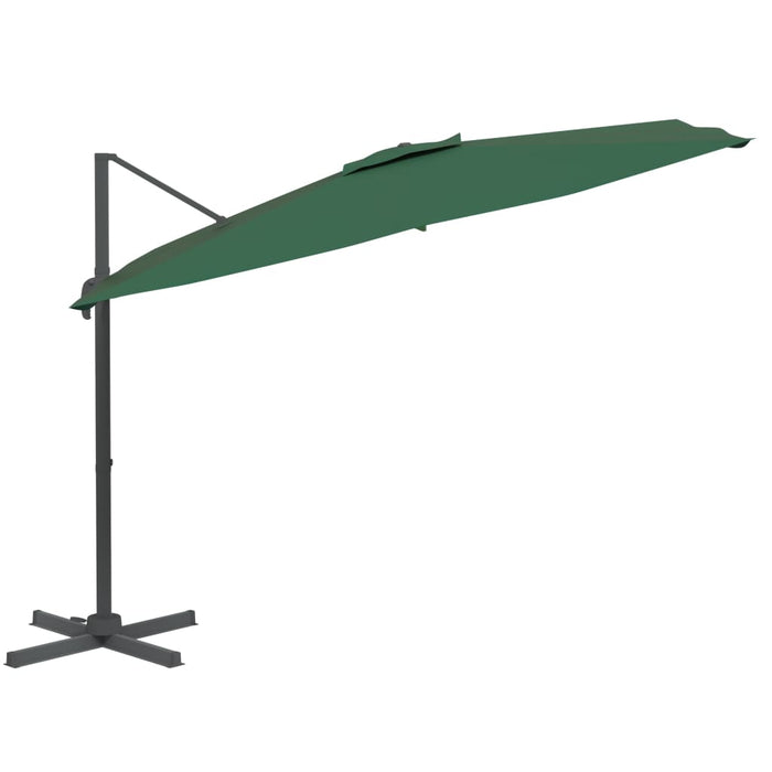 Umbrelă dublă în consolă cu LED, verde, 400x300 cm - WALTI WALTI