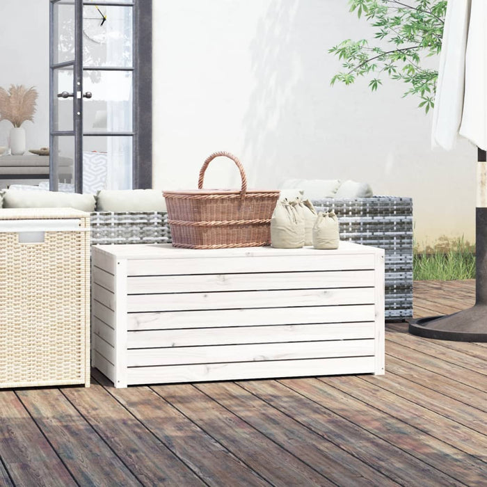 Ladă depozitare grădină, alb, 101x50,5x46,5cm, lemn masiv pin - WALTI WALTI