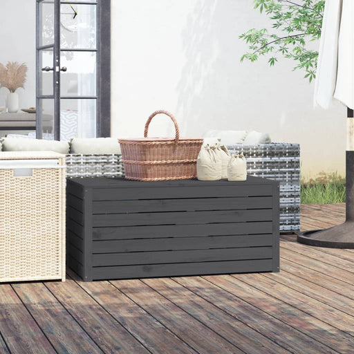 Ladă depozitare grădină, gri, 101x50,5x46,5cm, lemn masiv pin - WALTI WALTI
