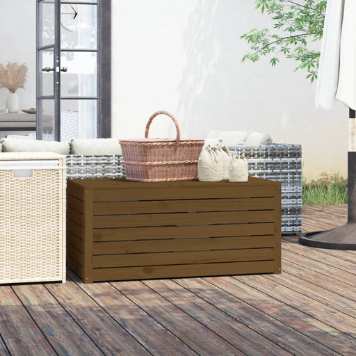 Ladă depozitare grădină, maro, 101x50,5x46,5cm, lemn masiv pin - WALTI WALTI