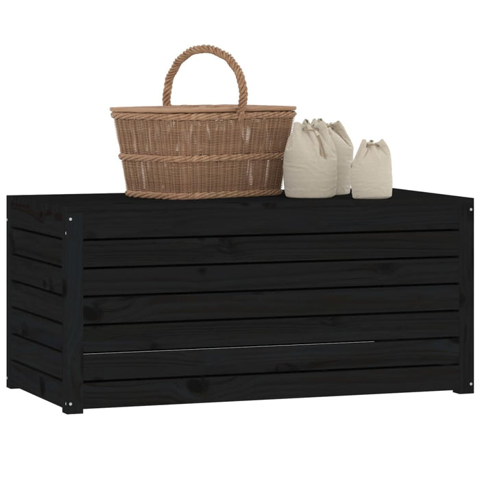 Ladă depozitare grădină, negru, 101x50,5x46,5cm, lemn masiv pin - WALTI WALTI