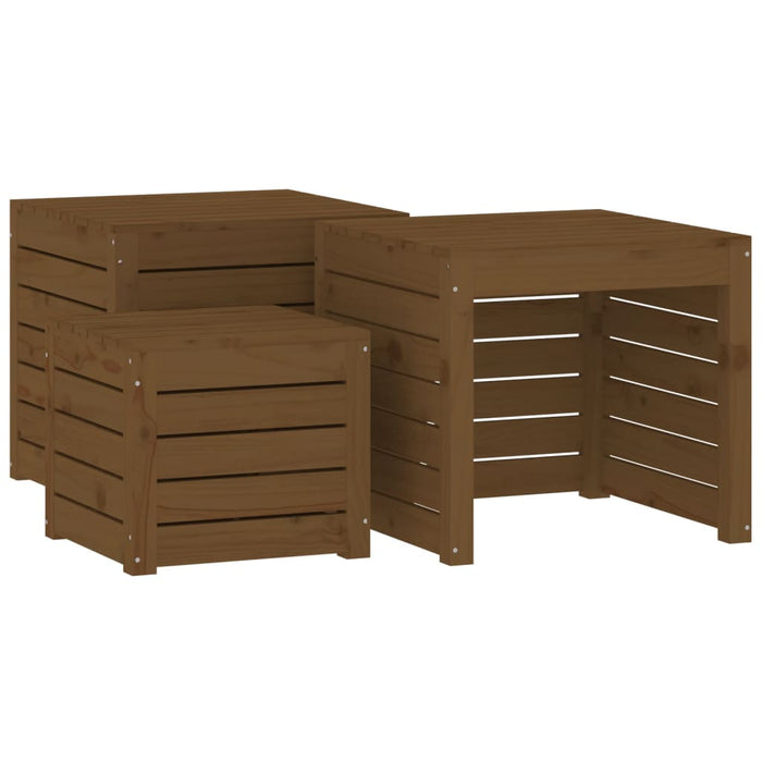 Set mobilier de bar, 3 piese, maro miere, lemn masiv de pin WALTI