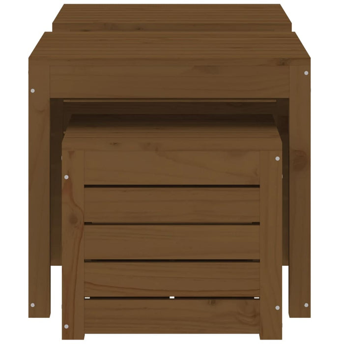 Set mobilier de bar, 3 piese, maro miere, lemn masiv de pin WALTI