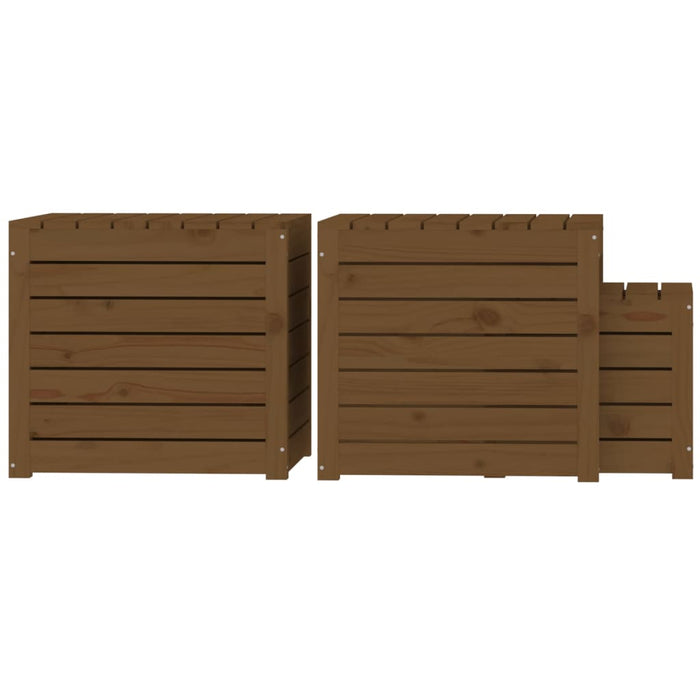 Set mobilier de bar, 3 piese, maro miere, lemn masiv de pin WALTI