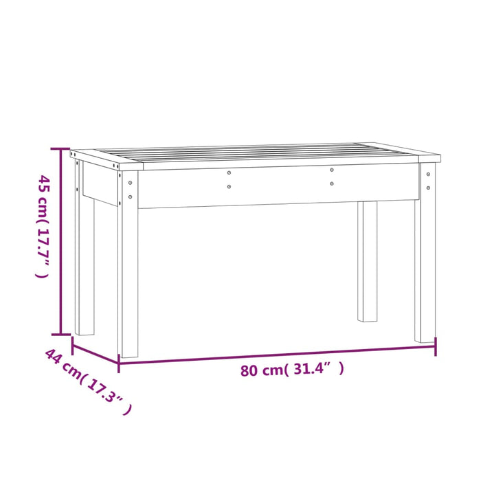 Bancă de grădină, gri, 80x44x45 cm, lemn masiv de pin - WALTI WALTI