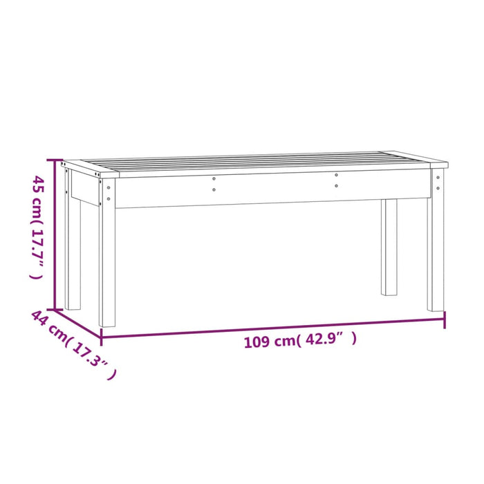 Bancă de grădină, gri, 109x44x45 cm, lemn masiv de pin - WALTI WALTI