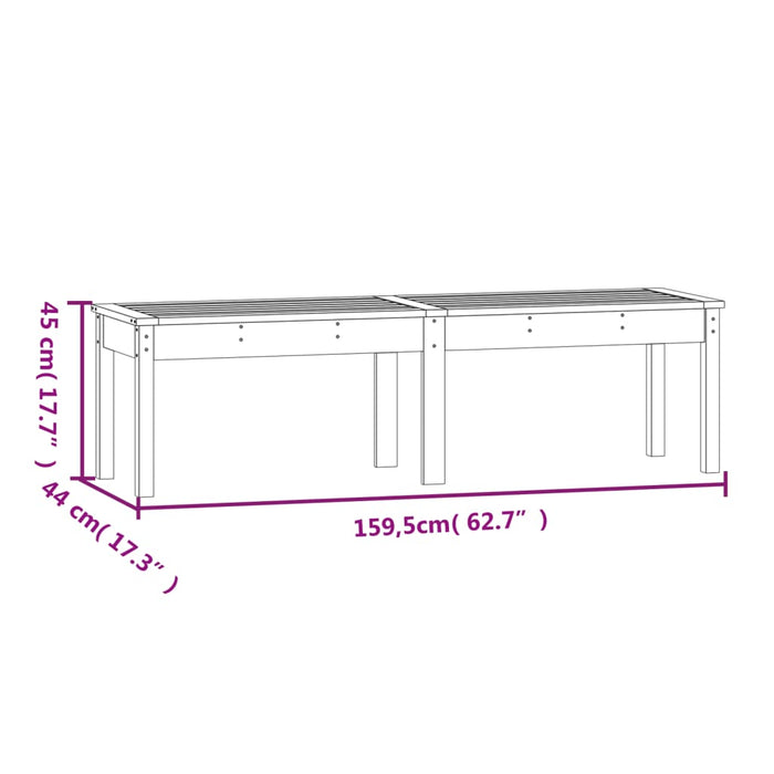 Bancă de grădină 2 locuri, 159,5x44x45 cm, lemn masiv de pin - WALTI WALTI