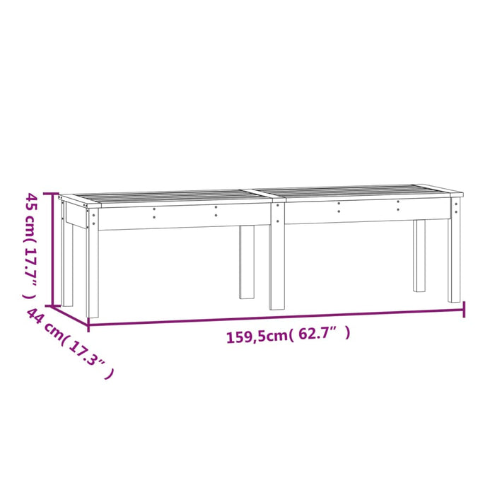 Bancă grădină 2 locuri, maro, 159,5x44x45 cm, lemn masiv de pin - WALTI WALTI