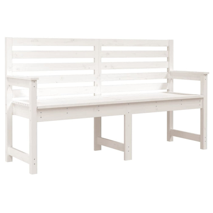 Bancă de grădină, alb, 159,5x48x91,5 cm, lemn masiv de pin WALTI