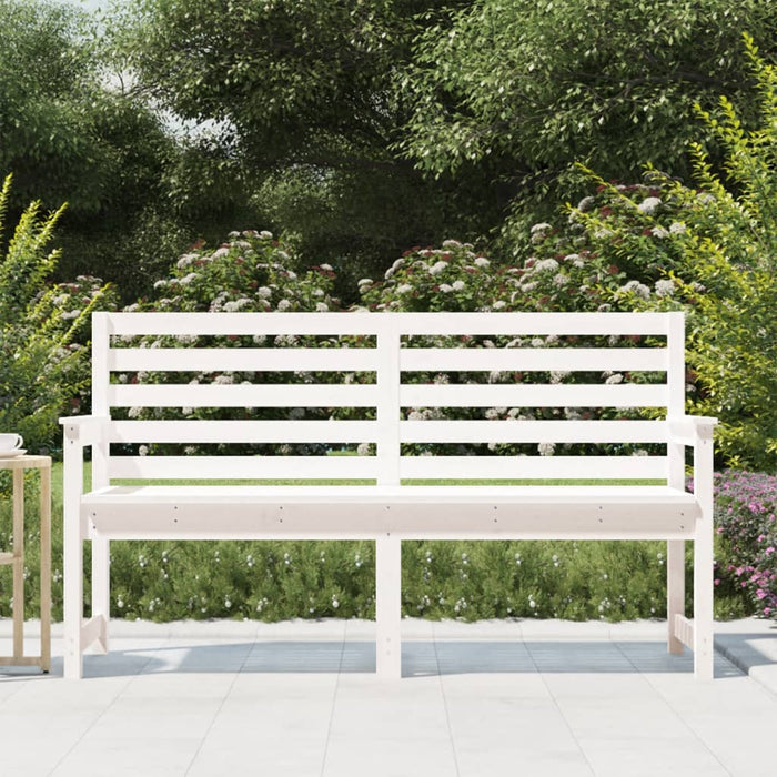 Bancă de grădină, alb, 159,5x48x91,5 cm, lemn masiv de pin WALTI