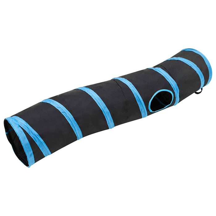 Tunel pentru pisici în formă S, negru/albastru 122 cm poliester - WALTI WALTI