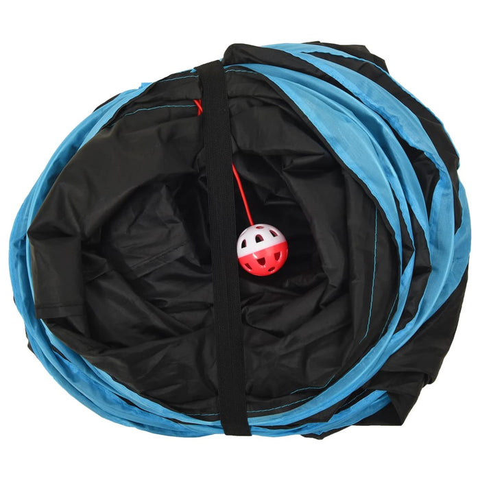 Tunel pentru pisici 4 căi, negru și albastru, 25 cm, poliester - WALTI WALTI
