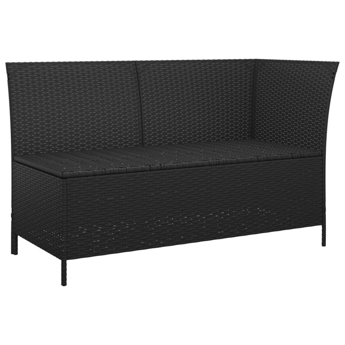 Set mobilier relaxare grădină 4 piese cu perne poliratan negru WALTI