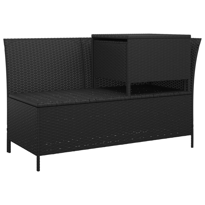 Set mobilier relaxare grădină 4 piese cu perne poliratan negru WALTI