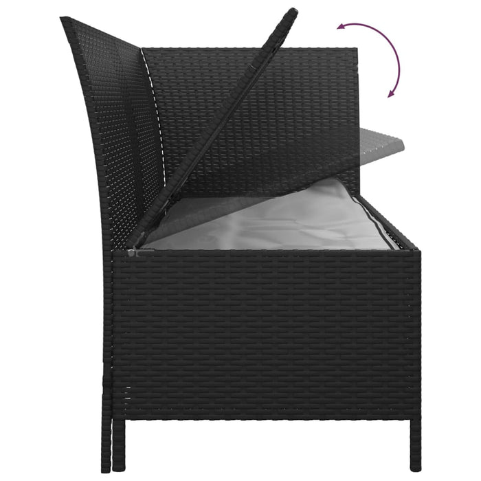 Set mobilier relaxare grădină 4 piese cu perne poliratan negru WALTI