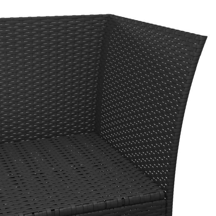 Set mobilier relaxare grădină 4 piese cu perne poliratan negru WALTI