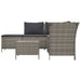 Set mobilier de grădină cu perne, 4 piese, gri, poliratan - WALTI WALTI