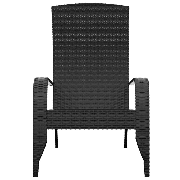 Scaun de grădină Adirondack, negru, din poliratan WALTI