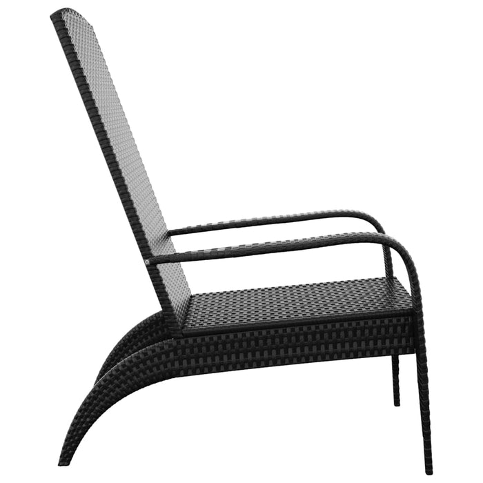 Scaun de grădină Adirondack, negru, din poliratan WALTI