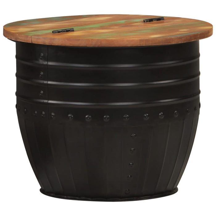 Măsuță de cafea, negru, 50x39,5 cm, lemn masiv reciclat WALTI