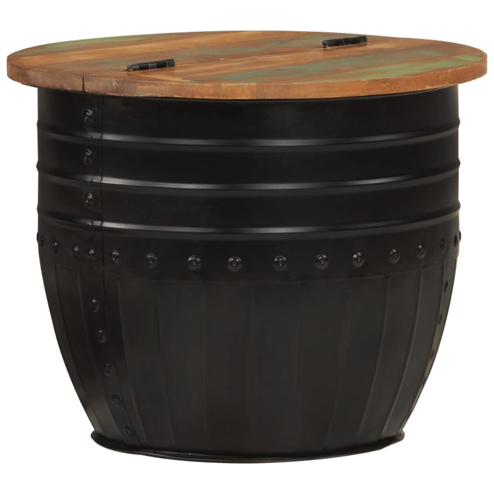 Măsuță de cafea, negru, 50x39,5 cm, lemn masiv reciclat WALTI