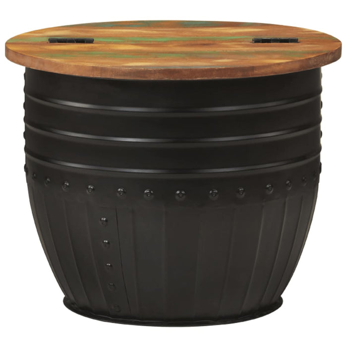 Măsuță de cafea, negru, 50x39,5 cm, lemn masiv reciclat WALTI