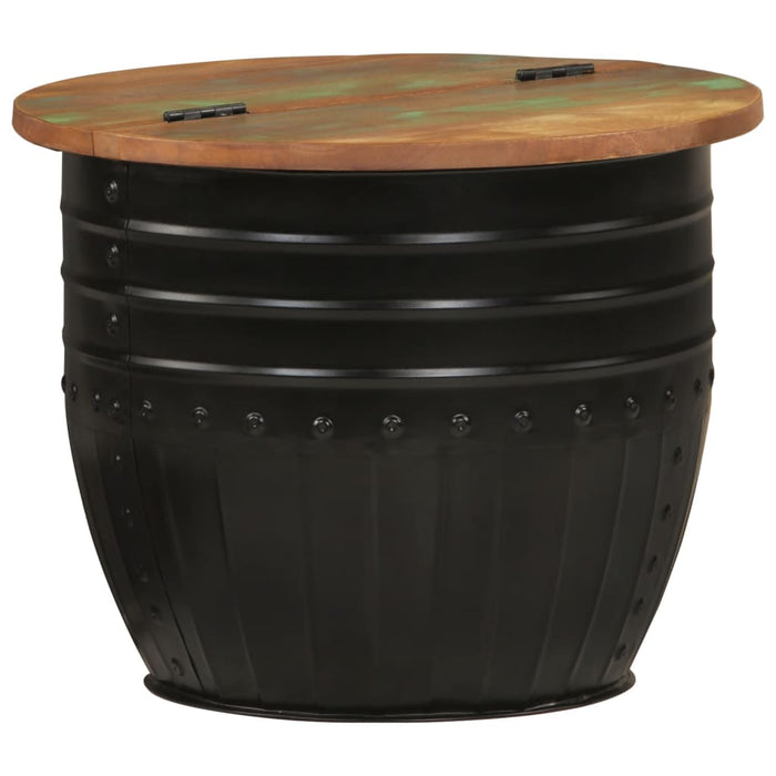 Măsuță de cafea, negru, 50x39,5 cm, lemn masiv reciclat WALTI