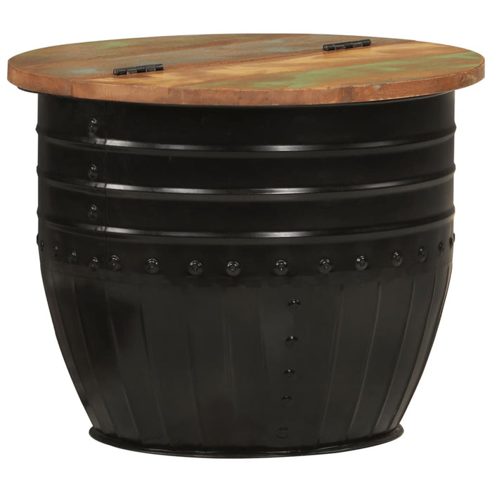 Măsuță de cafea, negru, 50x39,5 cm, lemn masiv reciclat WALTI