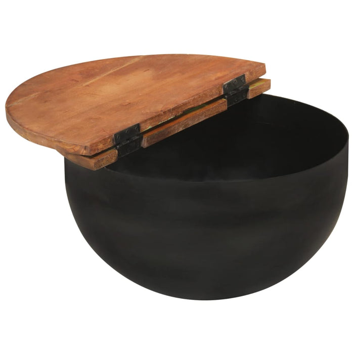 Set măsuțe de cafea, 2 piese, negru, lemn masiv reciclat - WALTI WALTI