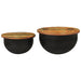 Set măsuțe de cafea, 2 piese, negru, lemn masiv reciclat - WALTI WALTI