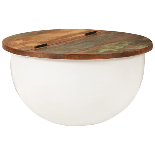 Măsuță de cafea, alb, 50x27 cm, lemn masiv reciclat - WALTI WALTI