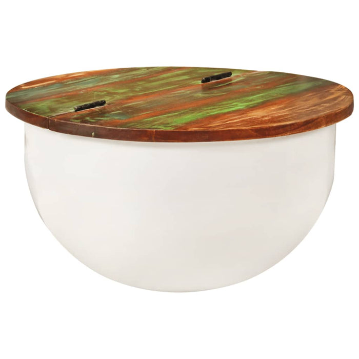 Măsuță de cafea, alb, 50x27 cm, lemn masiv reciclat - WALTI WALTI