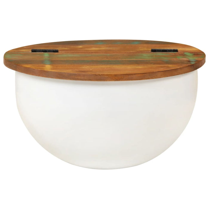 Măsuță de cafea, alb, 50x27 cm, lemn masiv reciclat - WALTI WALTI