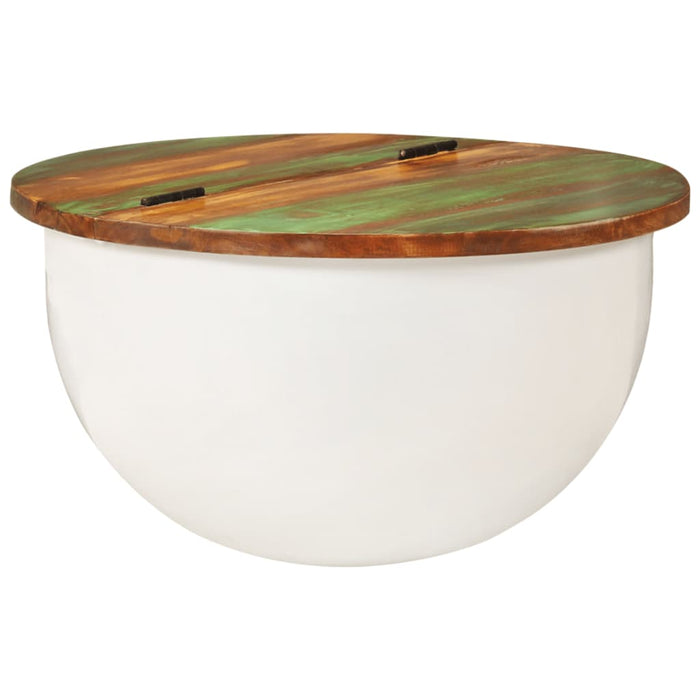 Măsuță de cafea, alb, 50x27 cm, lemn masiv reciclat - WALTI WALTI