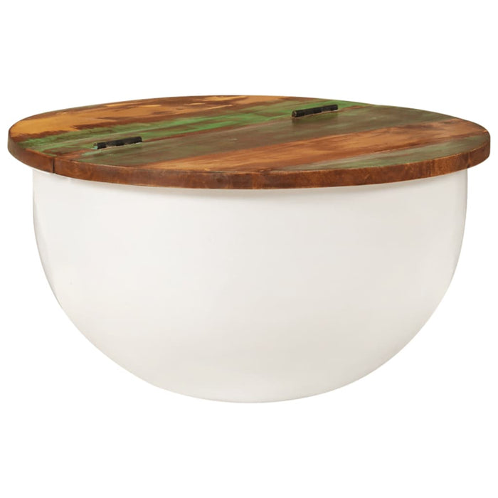 Măsuță de cafea, alb, 50x27 cm, lemn masiv reciclat - WALTI WALTI