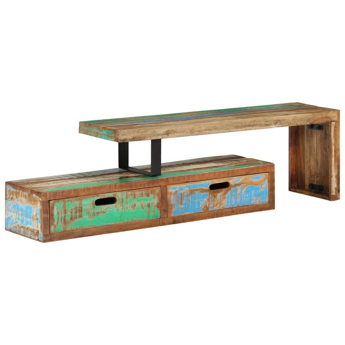 Comodă TV (118-200) x 30 x 40 cm, lemn masiv recuperat - WALTI WALTI