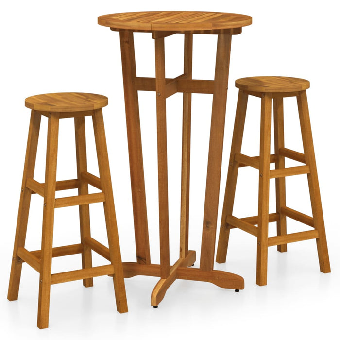 Set mobilier de bar, 3 piese, lemn masiv de acacia - WALTI WALTI