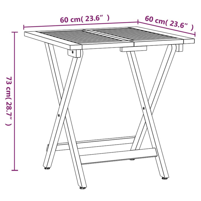 Set bistro pliabil cu perne, 3 piese, lemn masiv de acacia - WALTI WALTI