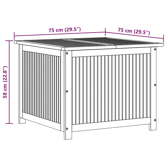 Ladă depozitare pentru grădină 75x75x58 cm lemn masiv acacia - WALTI WALTI